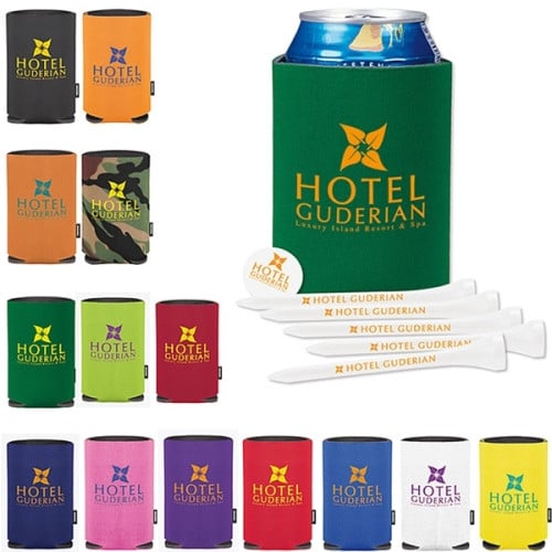 Collapsible Koozie Golf Tee Kit