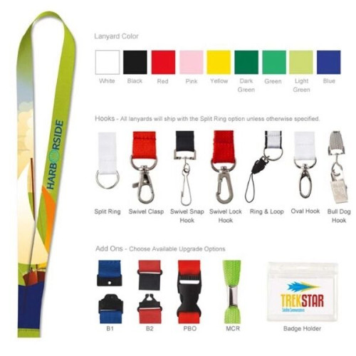 3/8" Polyester 4 Color Lanyard