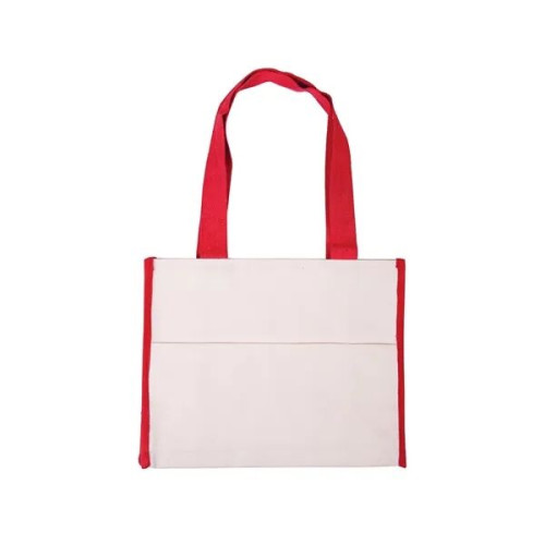 Cotton Gusset Accent Box Tote Bag