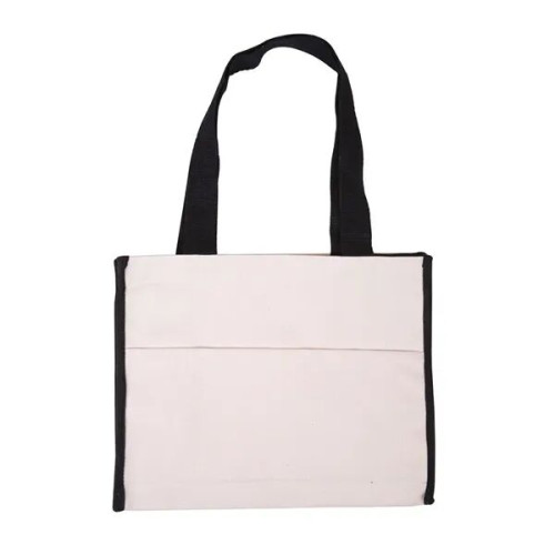 Cotton Gusset Accent Box Tote Bag