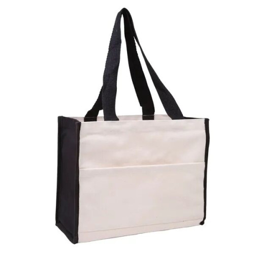 Cotton Gusset Accent Box Tote Bag