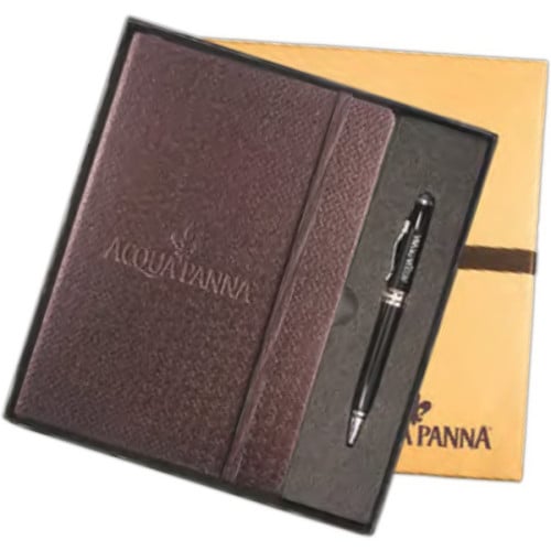 Leeman Tuscany™ Textured Journal And Executive Stylus Pen...