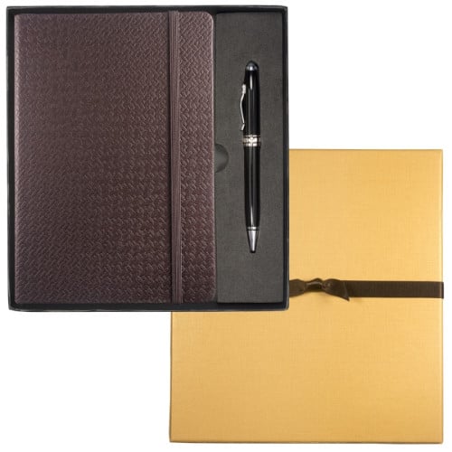 Leeman Tuscany™ Textured Journal And Executive Stylus Pen...