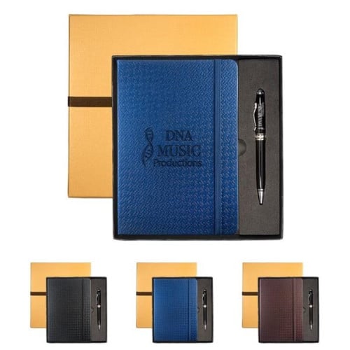 Leeman Tuscany™ Textured Journal And Executive Stylus Pen...