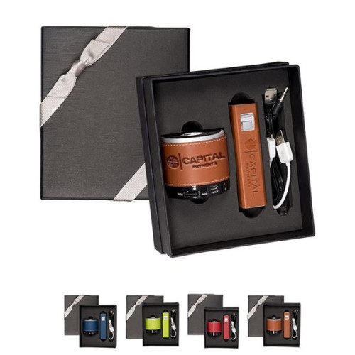 Tuscany™ Power Bank and Wireless Speaker Gift Set