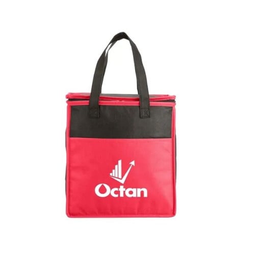 Two-Tone Flat Top Insulated Non-Woven Shopping Tote Bag