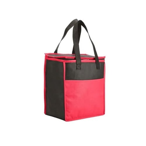 Two-Tone Flat Top Insulated Non-Woven Shopping Tote Bag