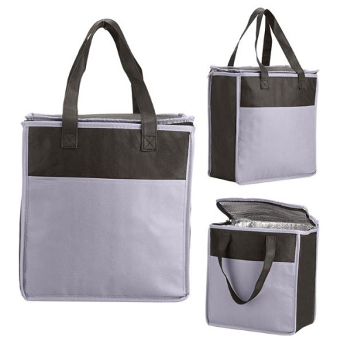 Two-Tone Flat Top Insulated Non-Woven Shopping...