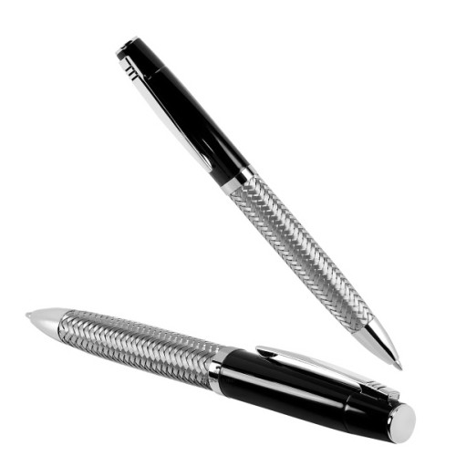 Ballpoint Pen with Woven Steel Barrel