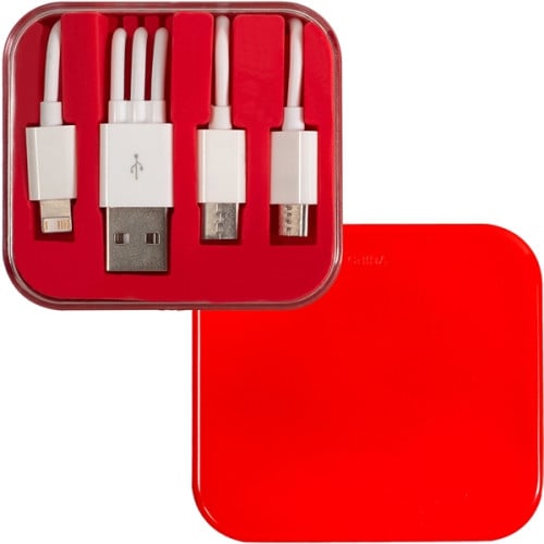 3-in-1 Charging Cable in Square Case