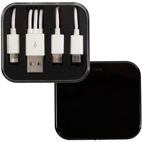 3-in-1 Charging Cable in Square Case