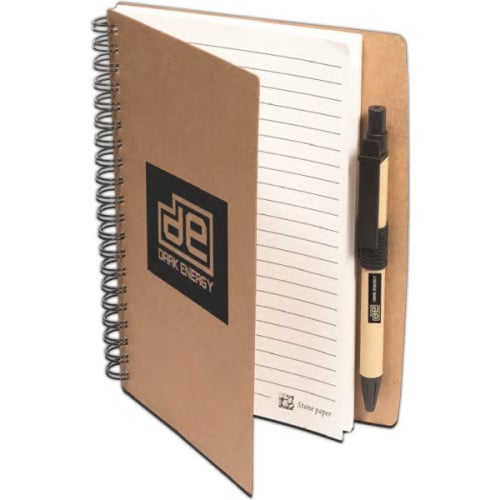 Stone Paper Spiral Notebook with Pen Combo