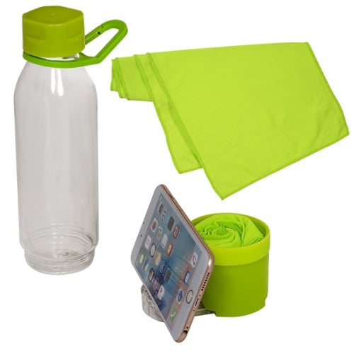 Multi-functional Water Bottle/Phone Stand with Cooling Towel