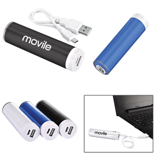 Cylinder Plastic Mobile Power Bank Charger - UL Certified