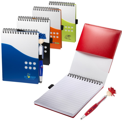 Two-Tone Jotter with MopTopper™ Stylus Pen