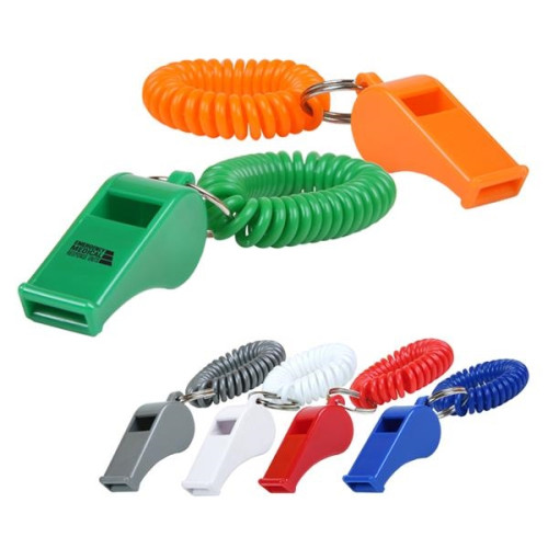 Whistle Key Chain with Coil