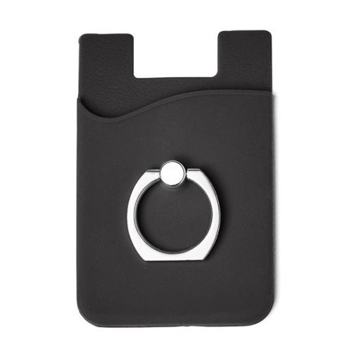 Silicone Card Holder with Metal Ring Phone Stand