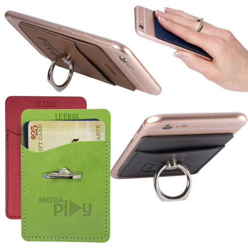 Tuscany™ Card Holder with Metal Ring Phone Stand