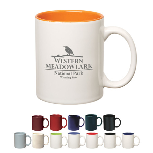 11 Oz. Colored Stoneware Mug With C-Handle