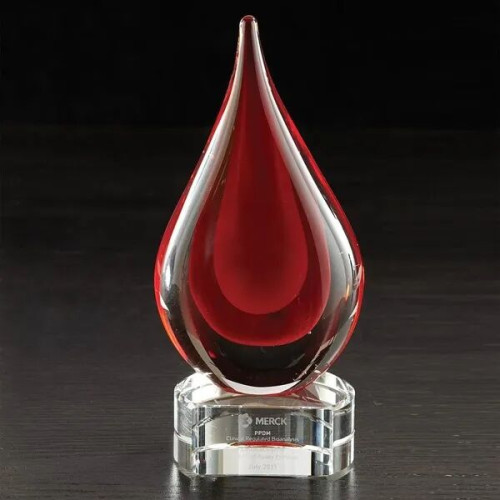 Fusion Art Glass Award w/ Clear Base