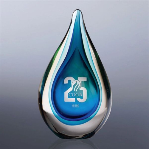 Fusion Art Glass Award w/ Clear Base