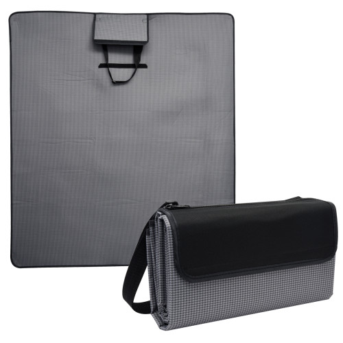 Hunter Houndstooth Roll-Up Picnic Blanket