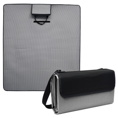 Hunter Houndstooth Roll-Up Picnic Blanket