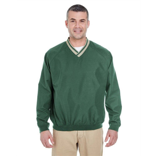 Adult Long-Sleeve Microfiber Crossover V-Neck Wind Shirt