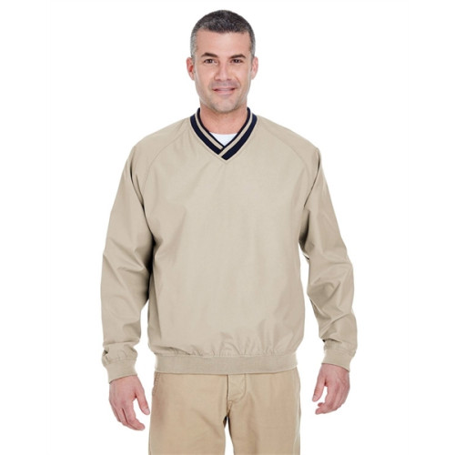 Adult Long-Sleeve Microfiber Crossover V-Neck Wind Shirt