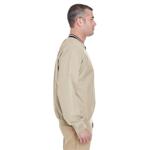 Adult Long-Sleeve Microfiber Crossover V-Neck Wind Shirt