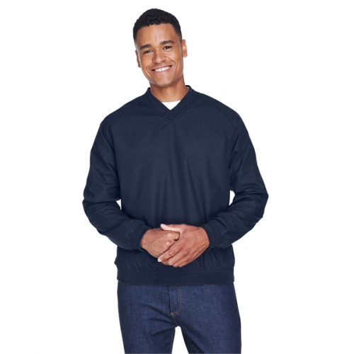 Adult Long-Sleeve Microfiber Crossover V-Neck Wind Shirt