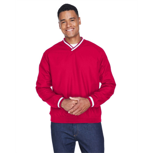 Adult Long-Sleeve Microfiber Crossover V-Neck Wind Shirt