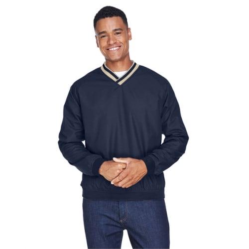 Adult Long-Sleeve Microfiber Crossover V-Neck Wind Shirt