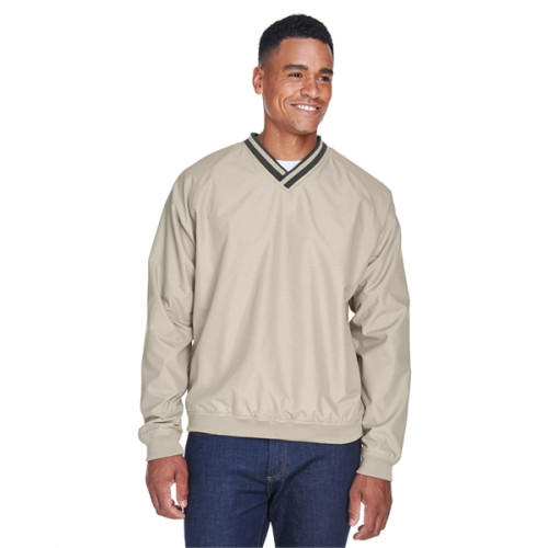 Adult Long-Sleeve Microfiber Crossover V-Neck Wind Shirt