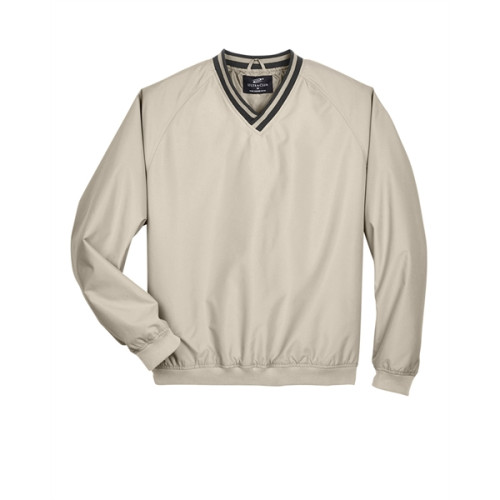 Adult Long-Sleeve Microfiber Crossover V-Neck Wind Shirt