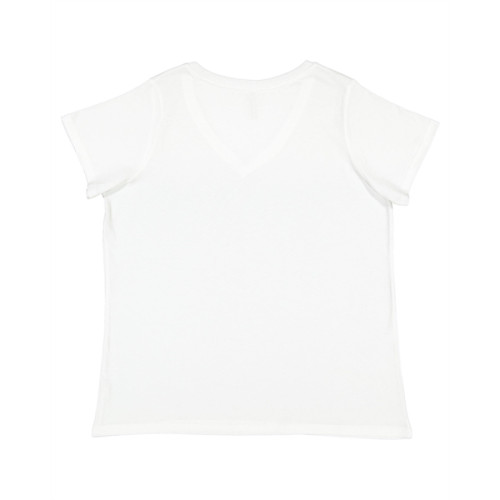 Ladies' Curvy V-Neck Fine Jersey T-Shirt