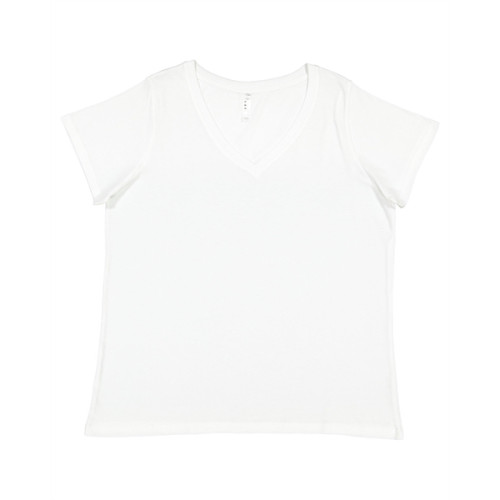 Ladies' Curvy V-Neck Fine Jersey T-Shirt