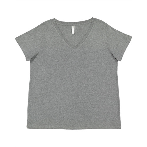 Ladies' Curvy V-Neck Fine Jersey T-Shirt