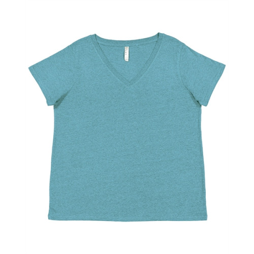 Ladies' Curvy V-Neck Fine Jersey T-Shirt