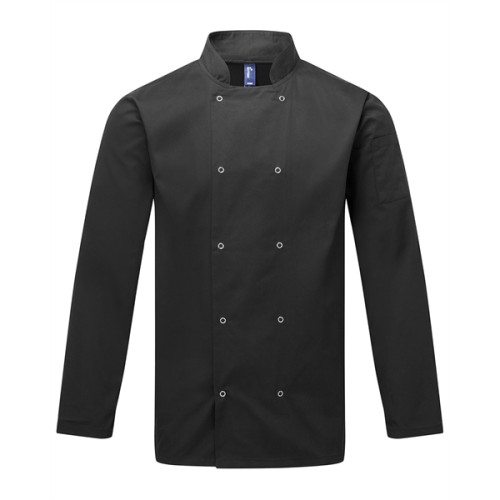 Unisex Studded Front Long-Sleeve Chef's Jacket