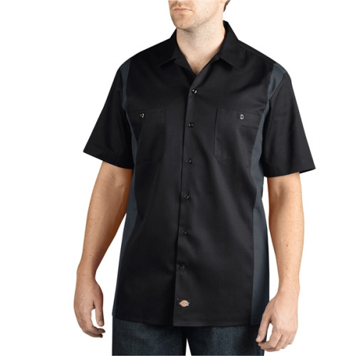Men's Two-Tone Short-Sleeve Work Shirt