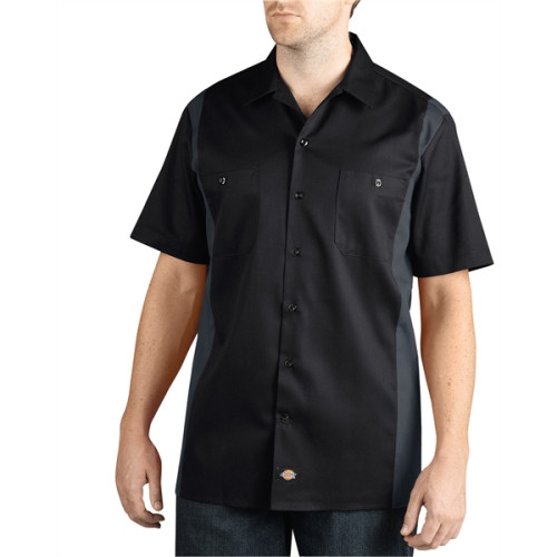 Men's Two-Tone Short-Sleeve Work Shirt