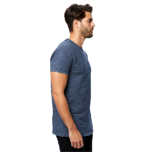 US Blanks Men's 6 oz. True Indigo Striped Crew