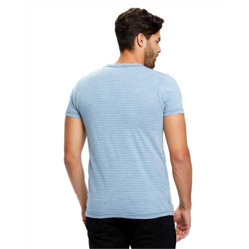 US Blanks Men's 6 oz. True Indigo Striped Crew