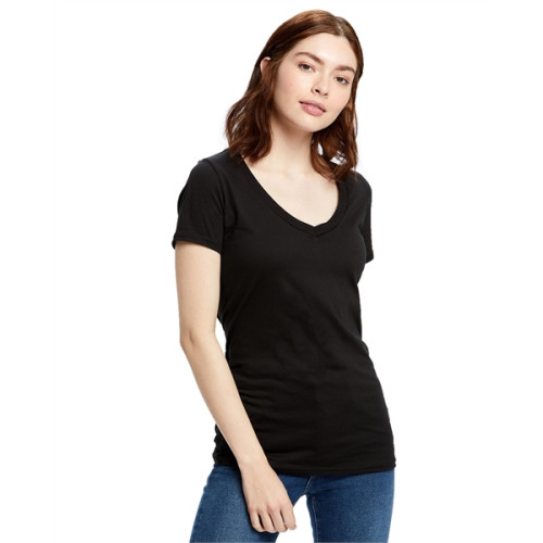 Ladies' Made in USA Short-Sleeve V-Neck T-Shirt