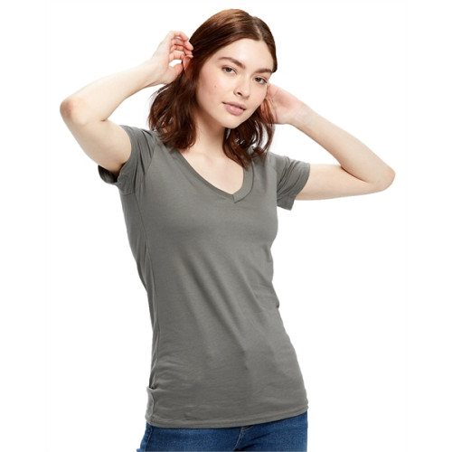 Ladies' Made in USA Short-Sleeve V-Neck T-Shirt