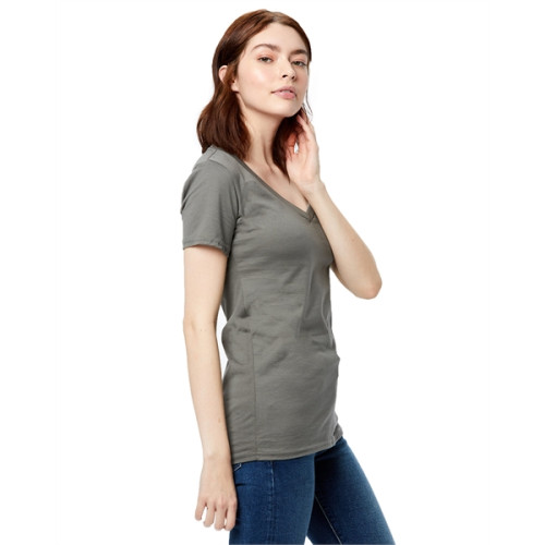 Ladies' Made in USA Short-Sleeve V-Neck T-Shirt