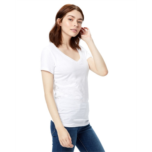 Ladies' Made in USA Short-Sleeve V-Neck T-Shirt
