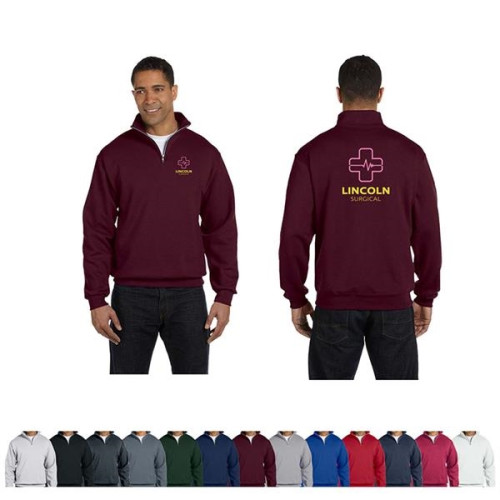 Adult NuBlend® Quarter-Zip Cadet Collar Sweatshirt
