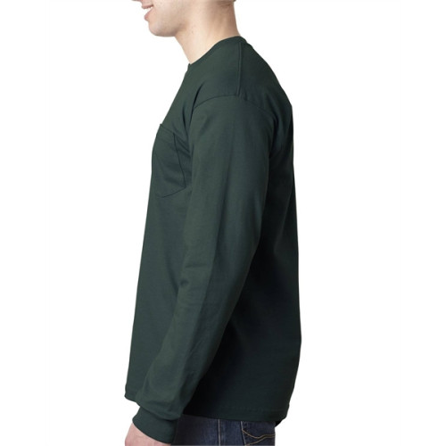 Adult 6.1 oz., 100% Cotton Long Sleeve Pocket T-Shirt